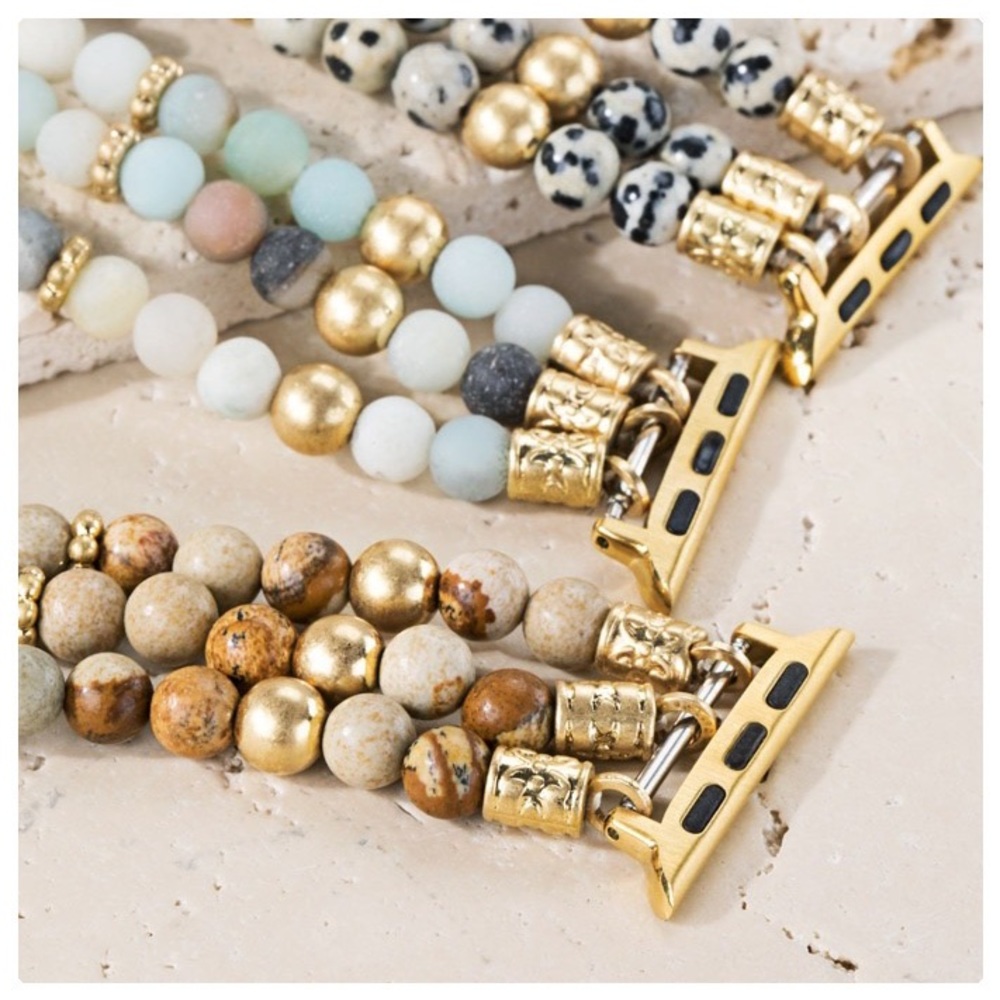 Howlite Stone & Beads Apple Watch Band - Picture 4 of 4